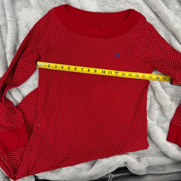 Ralph Lauren Women's M Red White Polka Dot Long Sleeve Nightgown Lounge Dress - Picture 5 of 6